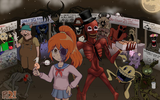 my favorite pc2 related piece, showing a bunch of the monsters from the game at a fair!