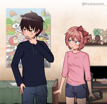 a mcsayo piece taking place at mc&#39;s room. i&#39;m very proud of this one! it&#39;s my favorite so far.
