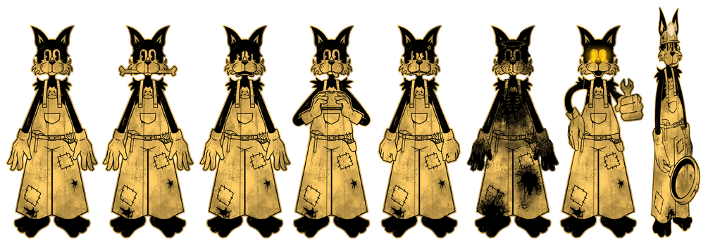 unused cutouts for pillar chase 2, supposed to be the cartoon form of &quot;fallen wolf&quot; (their take on brute boris) named don.